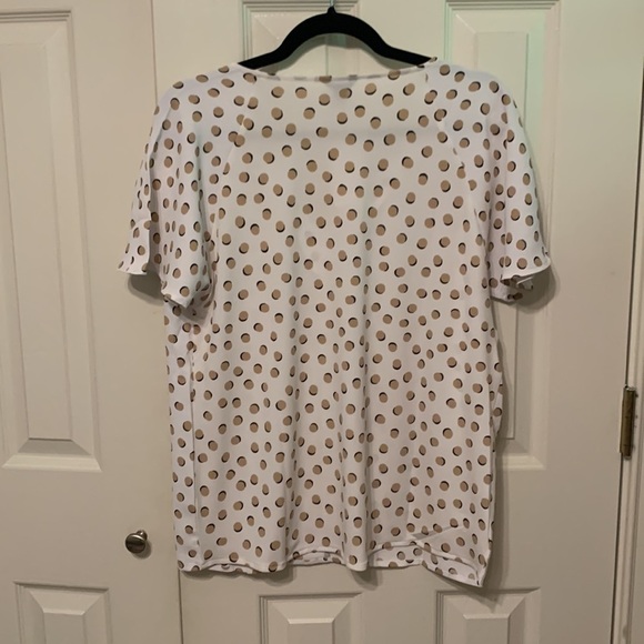 Ann Taylor Short Sleeve Mixed Media Blouse - Picture 6 of 7